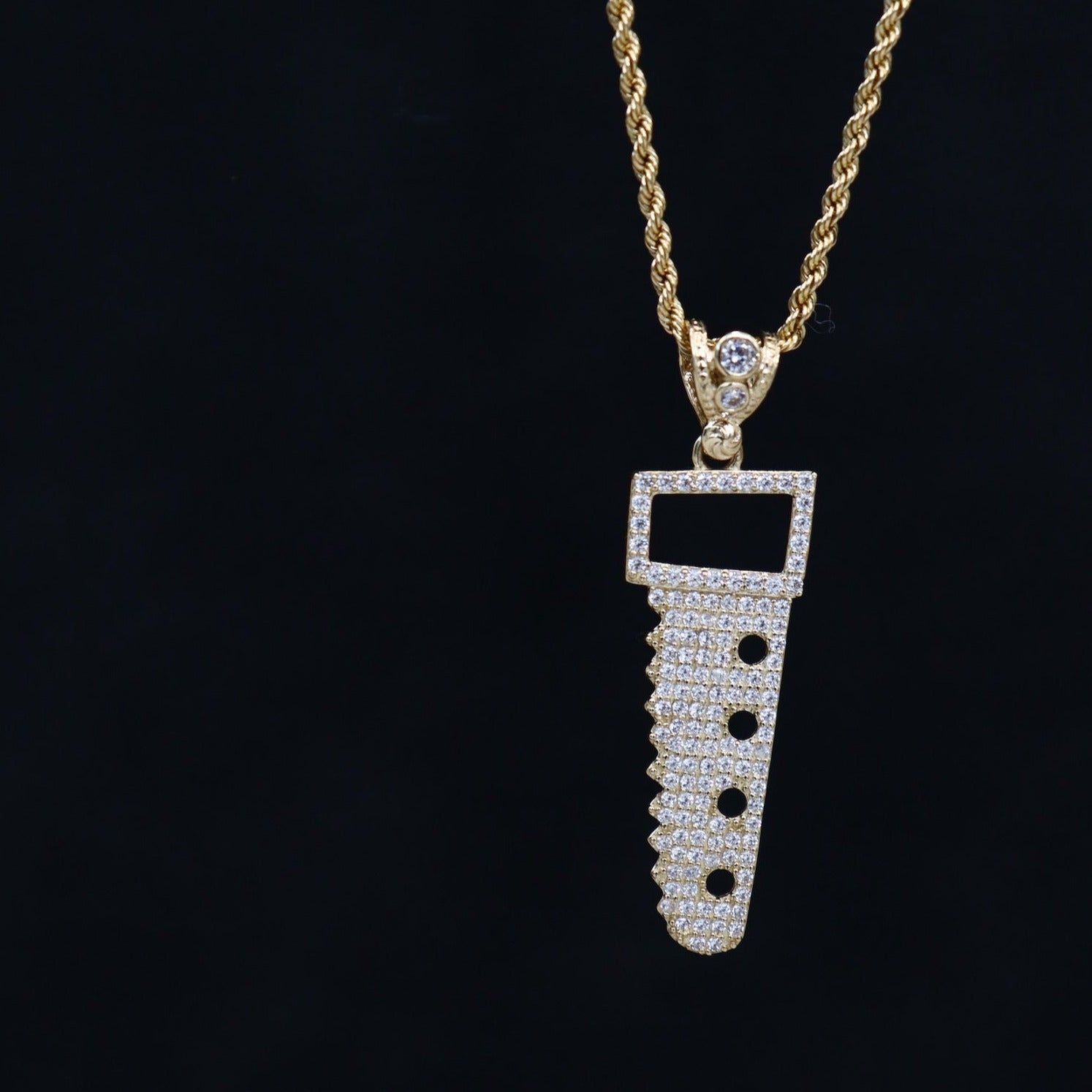 14K Saw Pendant Necklaces IceLink-CAL   